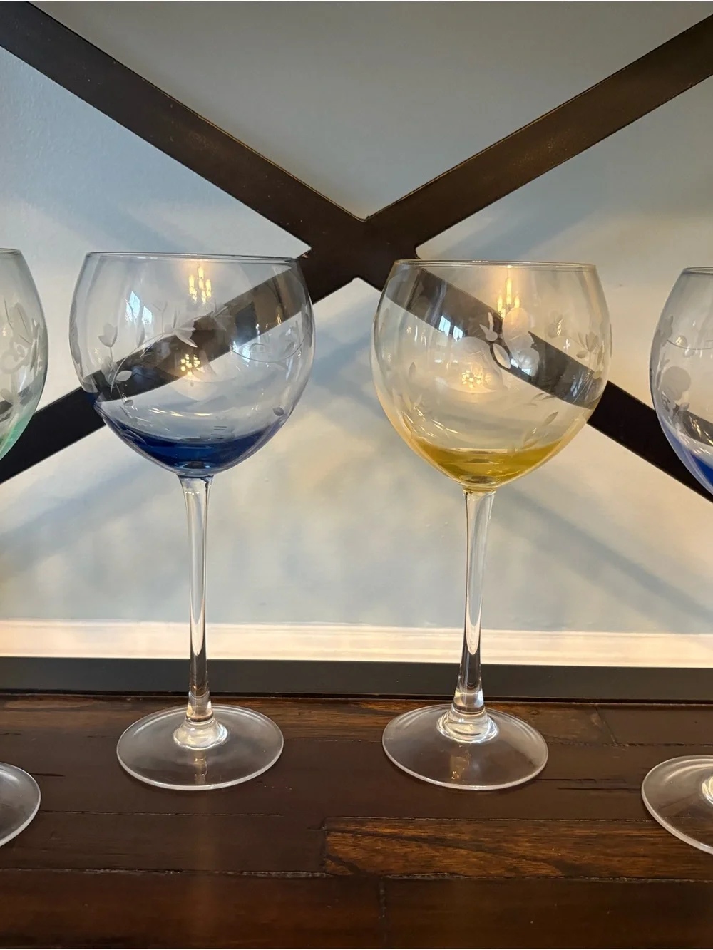 Lenox Crystal Butterfly Meadow Long Stemmed Wine Glasses - set of 4